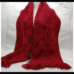 Preloved Red Scarf Louis Vuitton Beautiful